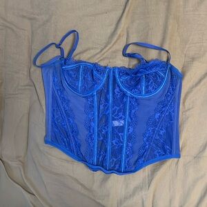 blue corset top